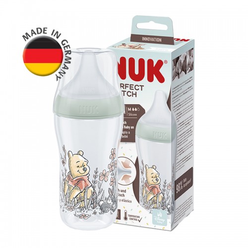 NUK Perfect Match Temperature Control Bottle with Soft Silicone Teat 260ml | Feeding Bottle | Made in Germany